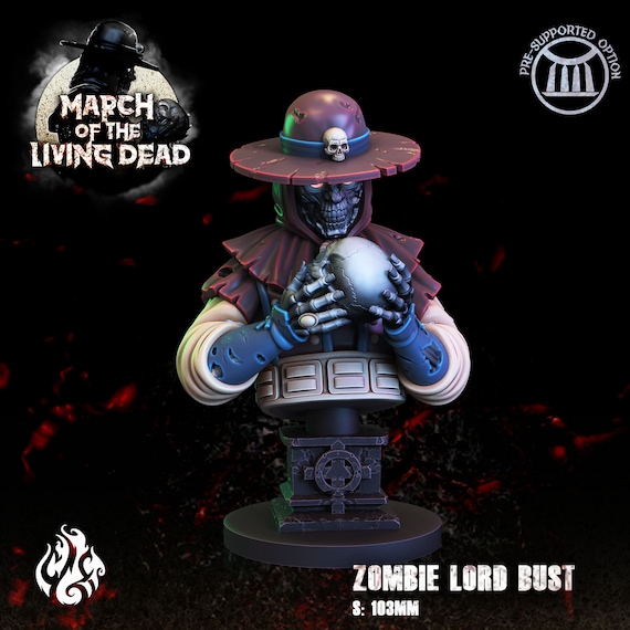 Living Dead - Zombie Lord Bust | DnD Miniatures  | Tabletop Miniature | Fantasy | 32mm