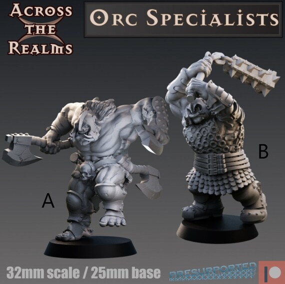 Orc Specialist | DnD Miniatures | Tabletop Miniature | Across the Realms
