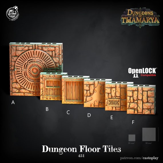 Dungeon Floor Tiles | DnD Miniatures | Fantasy | RPG's | Tabletop Miniatures