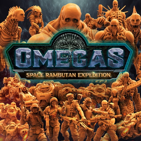 Omegas Space Rambutan Expedition - 17 Piece Complete Set | DnD Miniatures  | Tabletop Miniature | Sci-fi | Cyberpunk