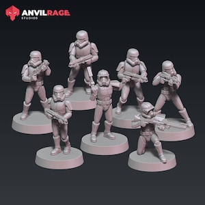 Phase 1 - Storm Soldiers - Set of 7 | Anvilrage | 35mm | SW Legions | DnD Miniatures  | Sci-Fi | SW Miniatures