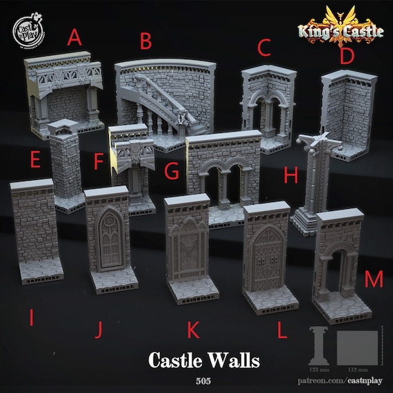 Castle Walls | DnD Miniatures | Tabletop Miniature | Cast n Play
