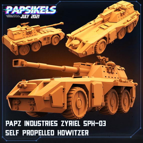 PAPZ Industries Zyriel SPH-03 Self Propelled Howitzer  | Tabletop Miniature | Sci-Fi | Cyberpunk
