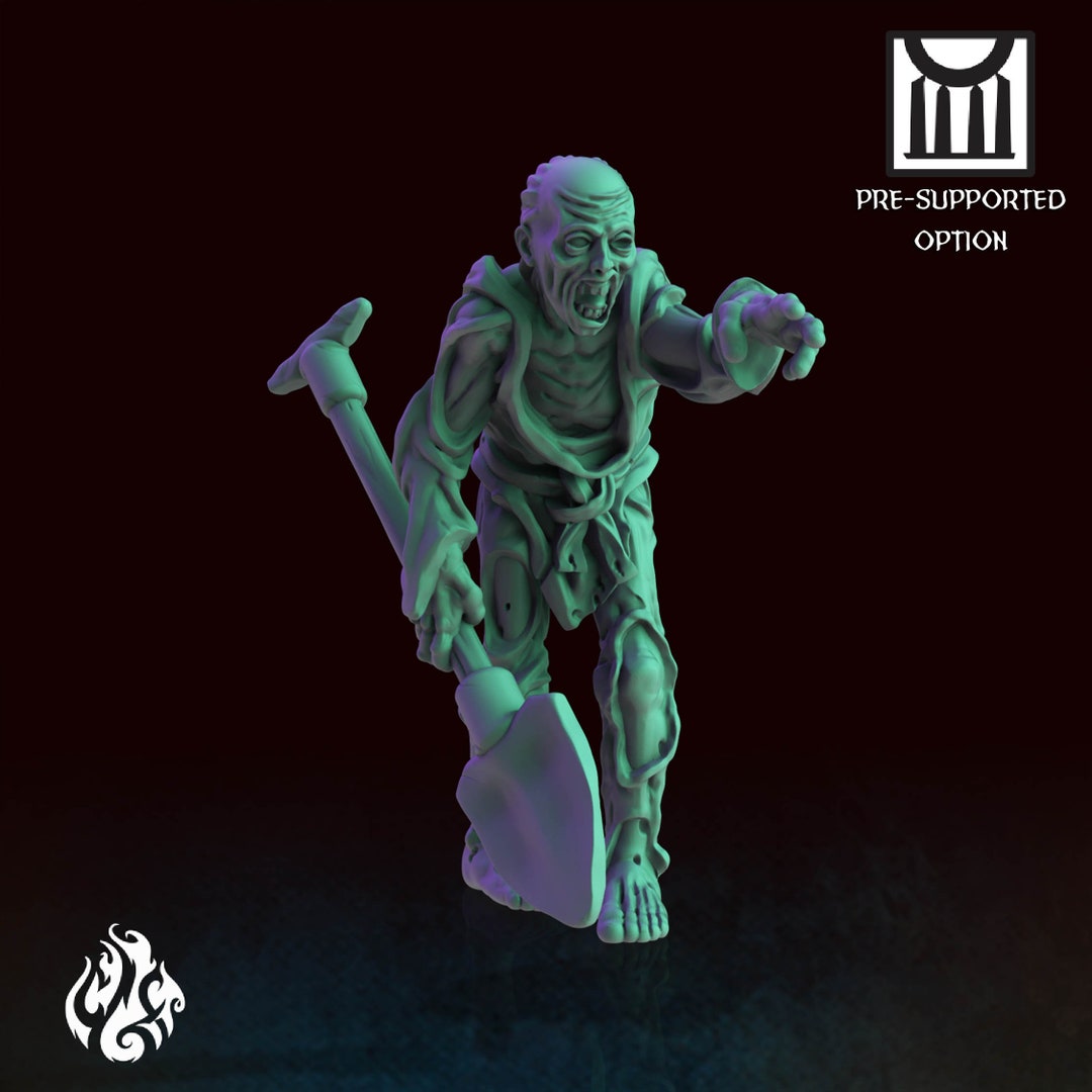 Grave Digger Zombie Dnd Miniatures Tabletop Gaming Miniature Fantasy