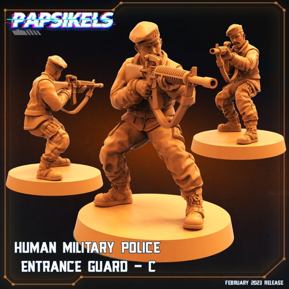 Military Police Entrance Guard C - Resin 3D Print Alien Miniature | RPG | Sci fi | Cyberpunk | Role Playing | DnD | Papsikel Star Entrance