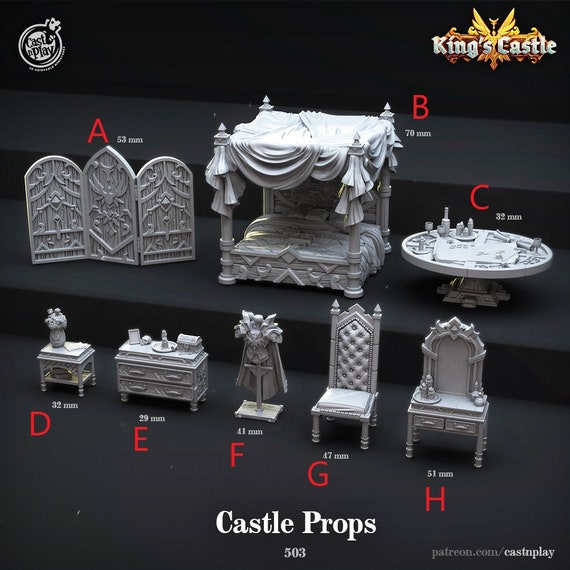 Castle Props | DnD Miniatures | Tabletop Miniature | Cast n Play