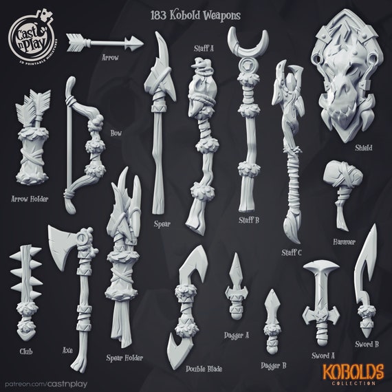 Kobold Weapons | Kobolds | DnD Miniatures | Fantasy | RPG's | Tabletop Miniatures