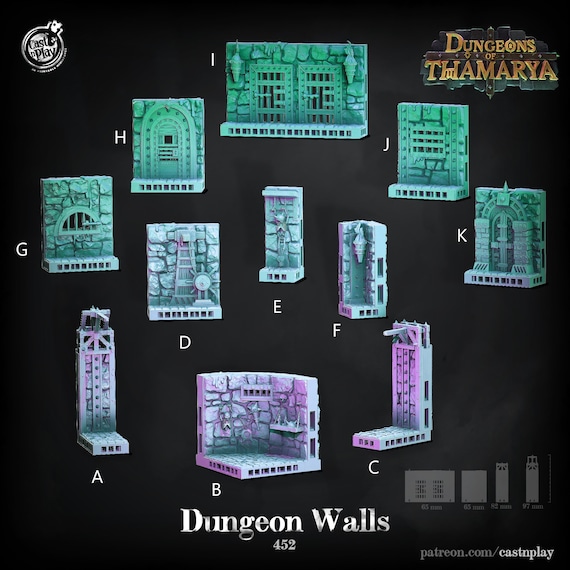 Dungeon Walls Dnd Miniatures Fantasy Rpg's | Etsy