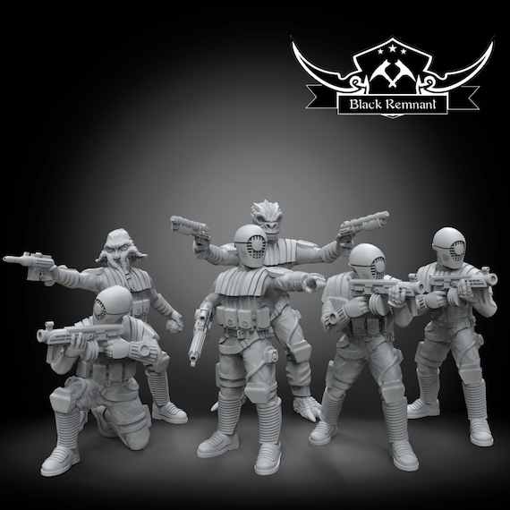 Death Pirates Gang - Set of 6 | 35mm | SW Legions | DnD Miniatures  | Tabletop Miniature | Sci-Fi | SW Miniatures