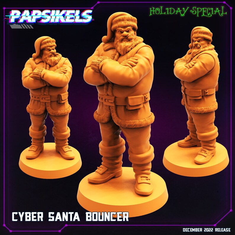 Cyber Santa Bouncer Dnd Miniatures Tabletop Gaming Etsy