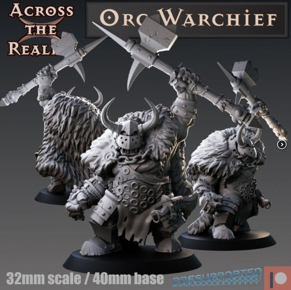 Orc Warchief | DnD Miniatures | Tabletop Miniature | Across the Realms