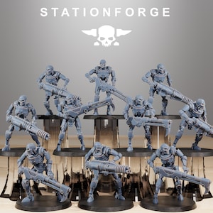 Astronet X1 Infantry - Set of 10 | DnD Miniatures  | Wargame Proxy Minis | Sci-Fi | Cyberpunk