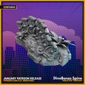 DinoBones Spine | DnD Miniatures  | Tabletop Miniature | Props | Terrain | Scatter