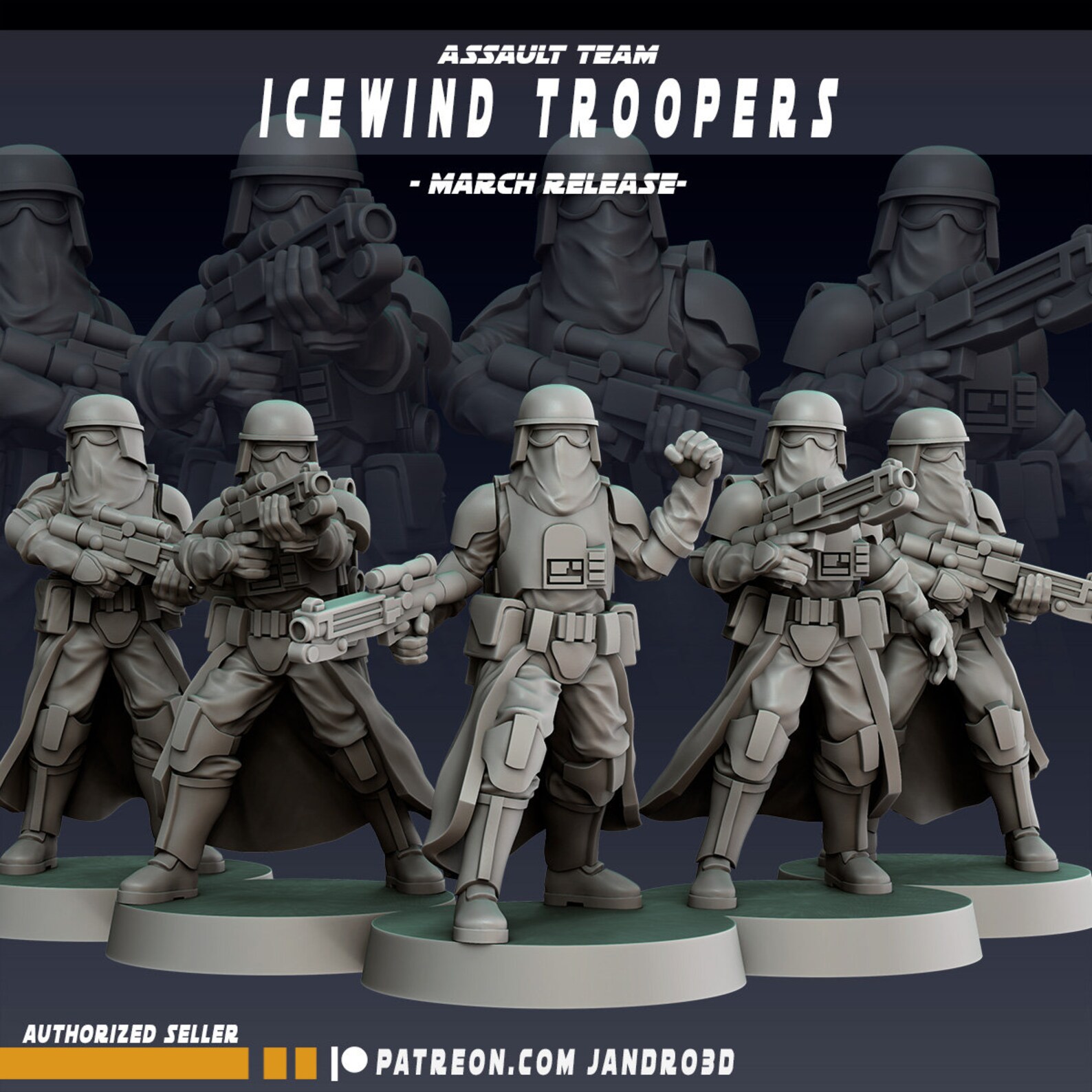 Assault Team - Icewind Troopers - Set of 5 | 35mm | SW Legions | Dnd ...