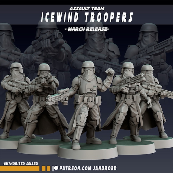 Assault Team - Icewind Troopers - Set of 5 | 35mm | SW Legions | DnD Miniatures  | SW Miniatures
