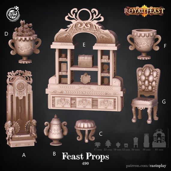 Feast Props | DnD Miniatures | Fantasy | RPG's | Tabletop Miniatures