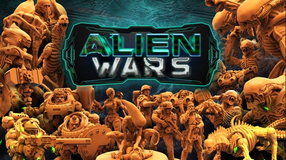 Alien Wars - 21 Piece Complete Set | DnD Miniatures | Tabletop Miniature | Sci-fi | Cyberpunk | War Games