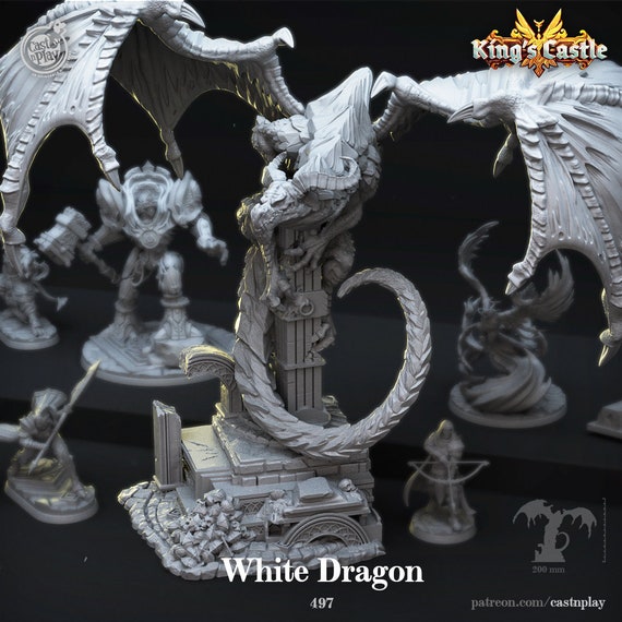 White Dragon | DnD Miniatures | Tabletop Miniature | Cast n Play