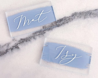 Personalized Acrylic Place Cards, Painted Party Name Cards