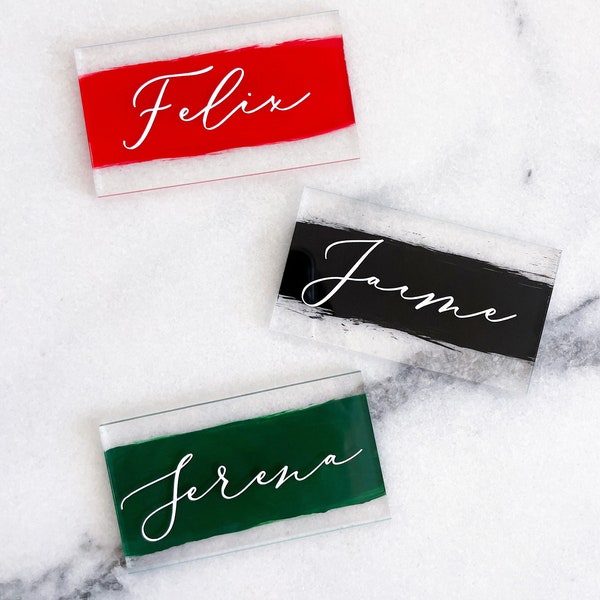 Personalized Event Place Cards, Custom Clear Name Cards, Acrylic Place Cards, Painted Place Cards, Wedding Place Cards, Event Decor