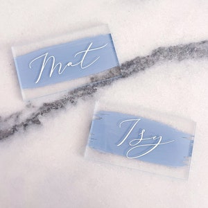 Marque-places personnalisés en acrylique, marque-places peints, cartes de visite de fête, marque-places pour mariage, décoration d'événement