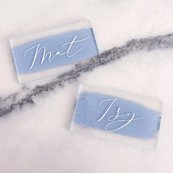 Personalized Acrylic Place Cards, Painted Place Cards, Party Name Cards, Wedding Place Cards, Event Decor