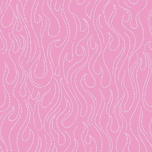 May include: A seamless pattern featuring a light pink background with a repeating design of white, dotted flame-like shapes. The flowing, organic forms create a dynamic and visually appealing texture, suitable for various design applications.