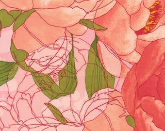 Darling Peony | Large Floral Watercolor Peony Cotton Candy