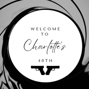 James Bond 007 Welcome Sign Easel, Welcome To Party, Black Tie Event Casino Night, Digital Template Instant Download Editable, A2 Size
