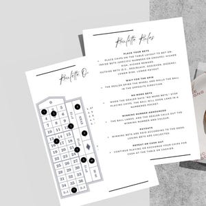European Roulette Rules and Odds Poster, Casino Night, Minimalist How To Play, Digital, Editable Printable, Instant Download A4