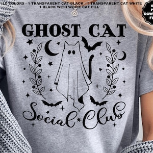 Ghost Cat SVG, Ghost SVG, Cat Ghost SVG, Ghost Cat Clipart, Halloween Ghost Cat, Halloween Clipart, Ghost Cat T-Shirt Sublimation Cricut