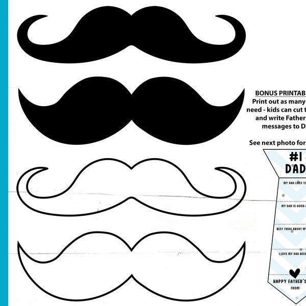 Black Mustache svg, Mustache Outlines svg, Father's Day, Printable Bonus, Dad svg, Mustaches PNG JPG SVG Cricut Monogram Clipart TShirt