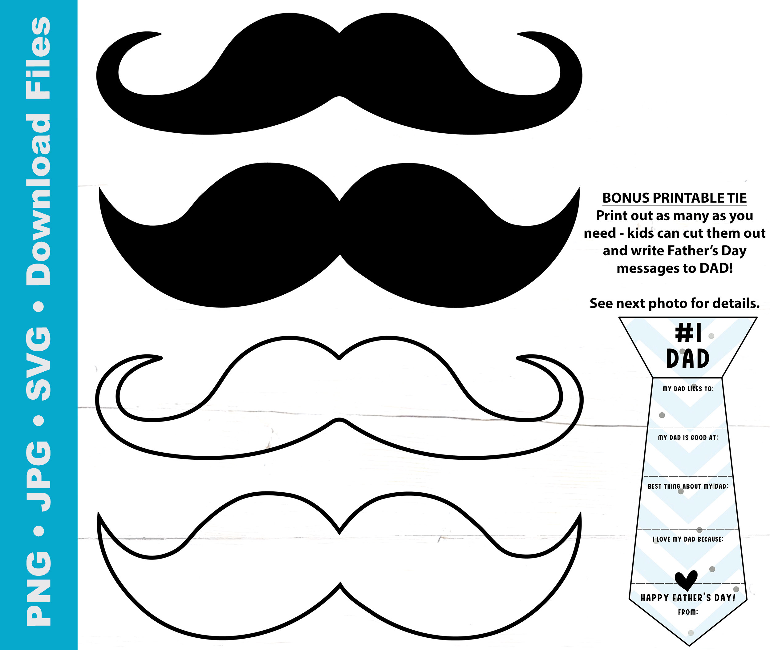 Black Mustache Svg, Mustache Outlines Svg, Father's Day, Printable Bonus,  Dad Svg, Mustaches PNG JPG SVG Cricut Monogram Clipart Tshirt - Etsy, image size:2500x2111