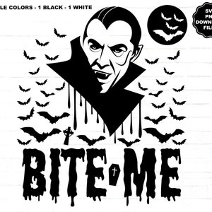 Dracula, Vampir, Fledermäuse beißen mich, Dracula Halloween T-Shirt, Vampir T-Shirt, Halloween Clipart, Dracula SVG Cricut Vampir Sublimation, Aufkleber