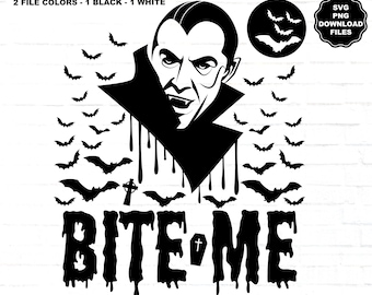 Dracula, Vampir, Fledermäuse beißen mich, Dracula Halloween T-Shirt, Vampir T-Shirt, Halloween Clipart, Dracula SVG Cricut Vampir Sublimation, Aufkleber