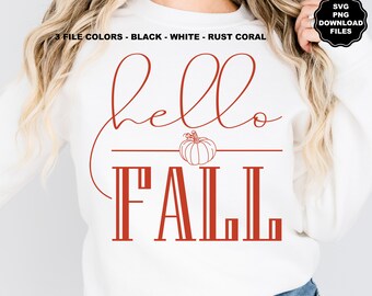 Hallo Herbst SVG, Herbst Vibes, Erntedank Kürbis SVG, Herbst T-Shirt, Hallo Herbst Zeichen, Hallo Herbst Kürbis SVG, Sublimation, Cricut