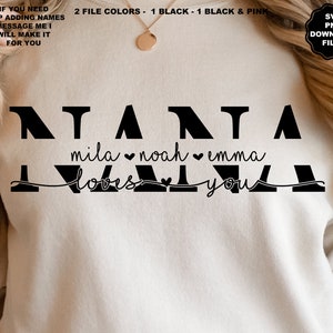 Nana Split Monogram SVG, Nana Loves You SVG, Nana kindernamen toevoegen, Nana SVG, Nana PNG, Moederdag SVG, Nana sublimatie, Nana T-shirt