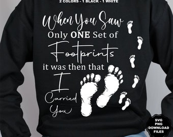 Footprints In The Sand SVG, Jesus Footprints, I Carried You In Troubled Times, Christian Jesus, Christian Sublimation, SVG, PNG Cricut