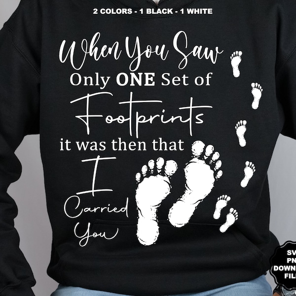 Footprints In The Sand SVG, Jesus Footprints, I Carried You In Troubled Times, Christian Jesus, Christian Sublimation, SVG, PNG Cricut