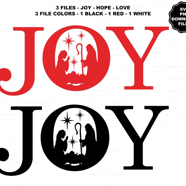 Joy Manger SVG Love Manger SVG Hope Manger SVG Nativity Mary Joseph Jesus Christmas Sublimation Png Jesus Merry Christmas Christian Cricut