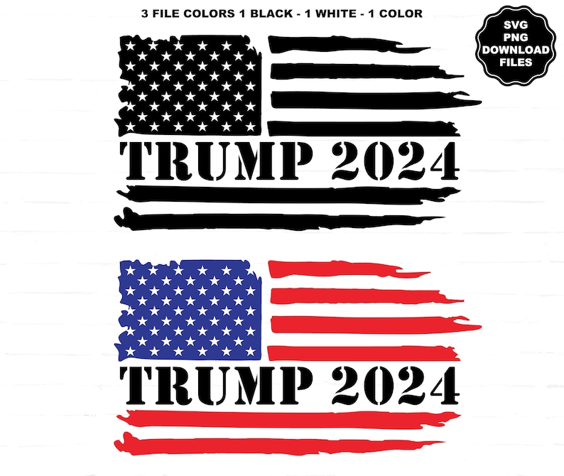 Trump Blue Lettering Trump 2024 SVG, Trump 2024 PNG, American Flag, Conservative Trump ...