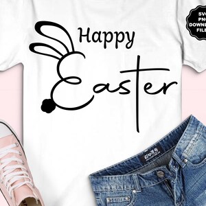 Frohe Ostern Hasenohren Bunny Tail SVG, Ostern T-Shirt, Osterkreuz, Ostern Sublimation, Ostern Aufkleber, Ostern Clipart, Cricut