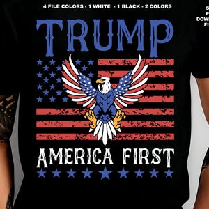 Trump SVG Trump PNG Trump Estados Unidos Primero, Águila Calva Americana Bandera Americana Haz que Estados Unidos Vuelva a Ser Grande MAGA Recupere Estados Unidos Primera Enmienda