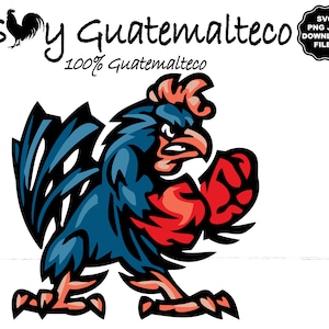 Soy Guatemalteco SVG, 100% Soy Guatemalteco, Fighting Cock SVG, Angry Rooster SVG, T-shirt, Hoodie, Sublimation, Cricut, Silhouette, Decals