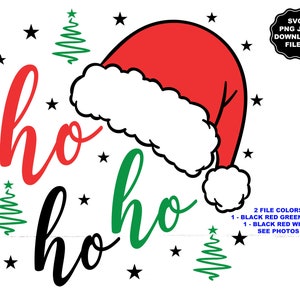 Ho Ho Ho Weihnachtsmütze SVG, Ho Ho Ho SVG, Weihnachtsmütze SVG, Ho Ho Ho Weihnachts T-Shirt, Weihnachtsmütze T-Shirt Weihnachten Familie Sublimation Cricut Aufkleber