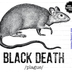 Schwarze Ratte, Schwarzer Tod, Die Pest, Makabre, Dunkel, Gruselig, Halloween, T-Shirt Sublimation, Halloween T-Shirt, Makabre, Dunkel, Gruselig
