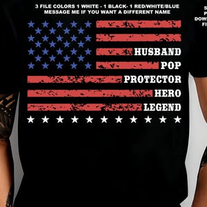 Vovô Pop Vovô Protetor Herói Lenda Pai SVG Pai Png Dia dos Pais Pai Melhor Pai de Todos Pai Militar Bandeira Americana Patriótico Conservador