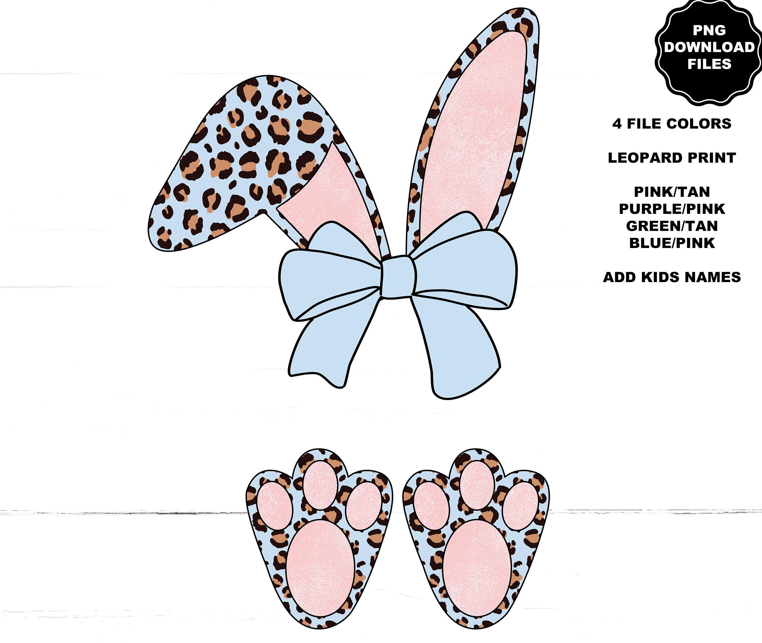 Easter PNG Bunny PNG Leopard Print Bunny Ears Bunny Feet Coquette Bow ...