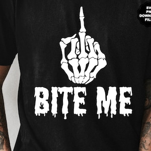 Skelet Middelvinger SVG, Bijt Me Fuck You SVG, Skelet Hand, Middelvinger, PNG T-Shirt, Sublimatie, Clipart, Cricut, Silhouet, Sticker