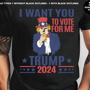 Trump 2024 SVG, Onkel Sam, ich möchte, dass Sie für mich stimmen